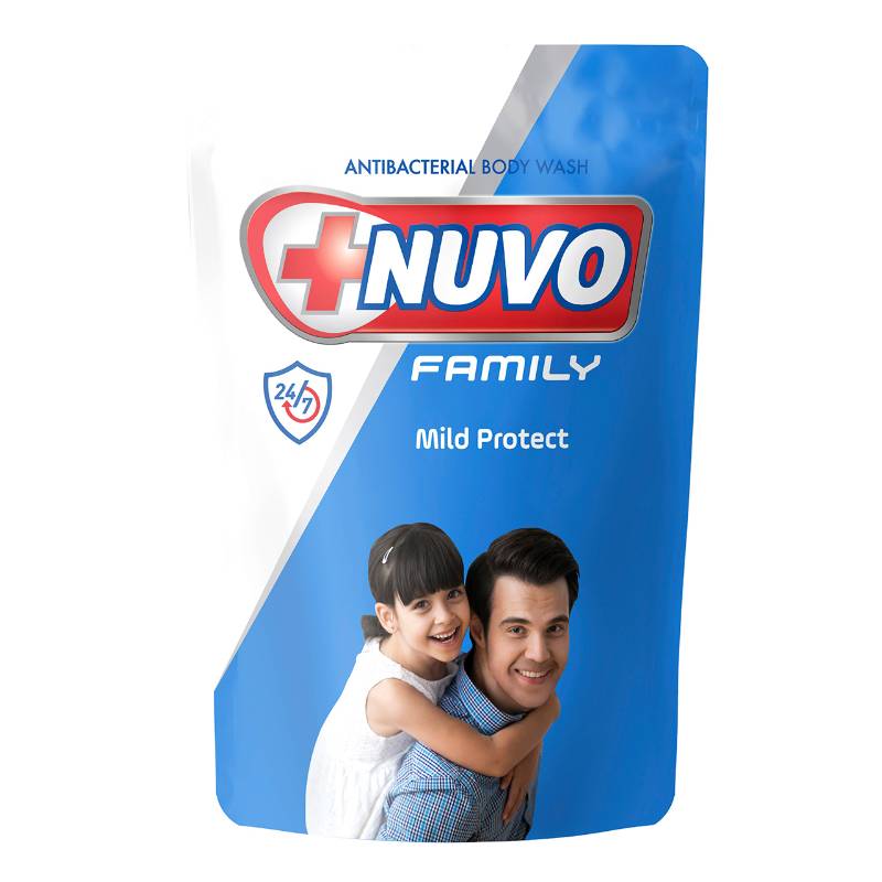 NUVO ANTIBACTERIAL BODY WASH MILD PROTECT BIRU REFIL 400ML