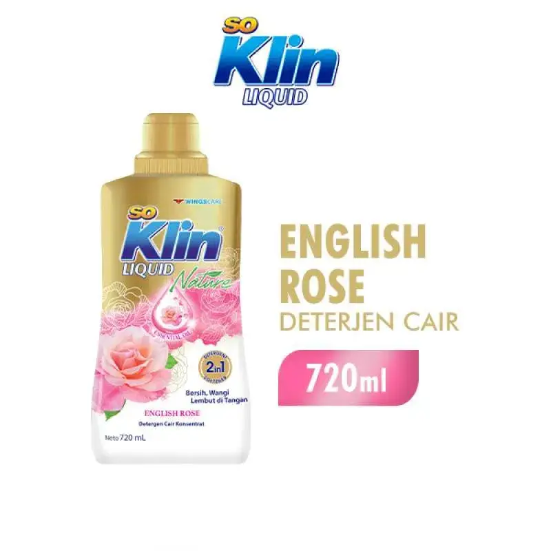 So Klin Liquid Nature Deterjen Cair English Rose Botol 700 ml