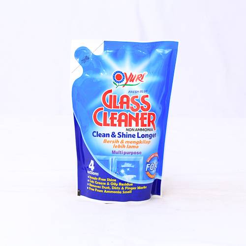 YURI GLASS CLEANER PEMBERSIH KACA FRESH BLUE POUCH 410ML