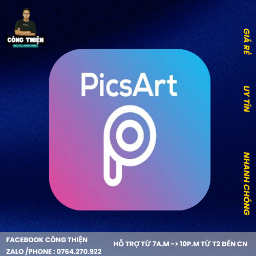 1 Tài Khoản PicsArt Pro Gói 7 Ngày ( Acc Cấp - BH Fulltime )