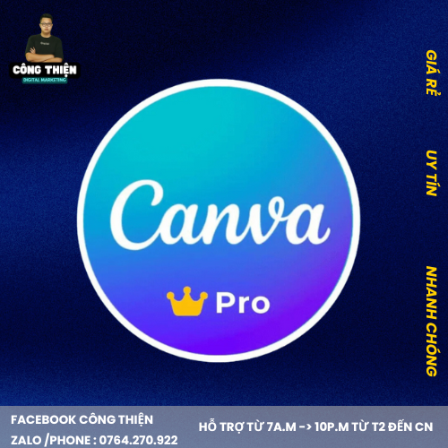 1 Tài Khoản Canva Pro Gói 1 Tháng (Nâng Cấp Chính Chủ - BH Fulltime)