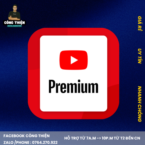 1 Tài Khoản Youtube Premium Gói 1 Tháng (Nâng Cấp Chính Chủ - BH Fulltime)