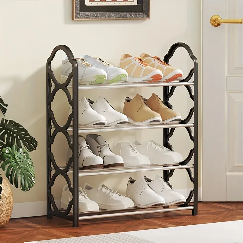 Plastic 4 Layer Simple Shoe Rack
