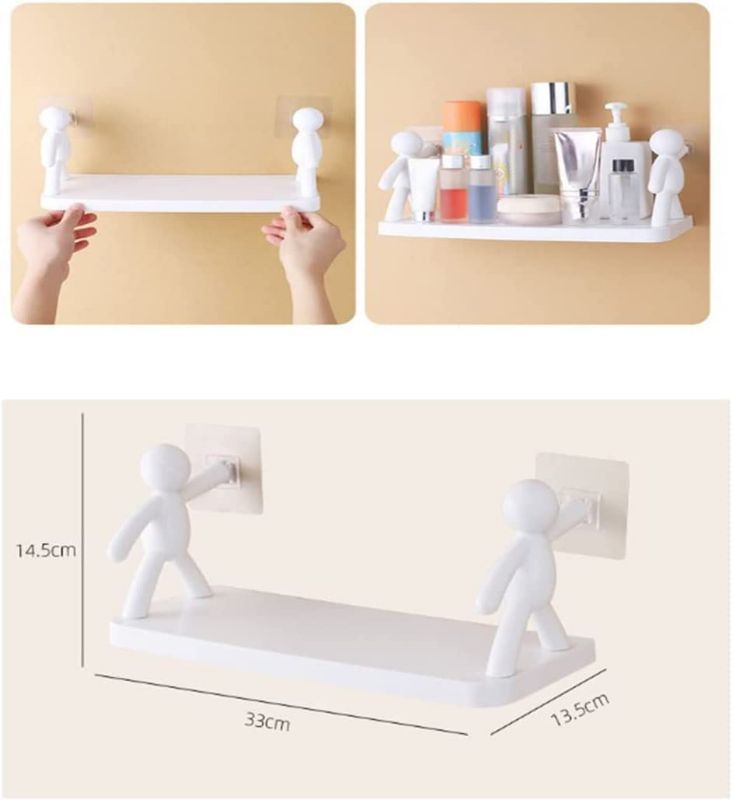 TECHNOVIBES Humanoid Floating Shelves White Floating Wall Shelves