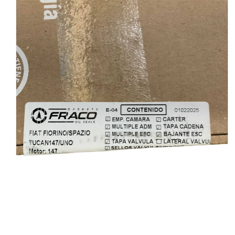 Juego de empacaduras Fiat Uno/147/Palio/Siena 1.3 mpi