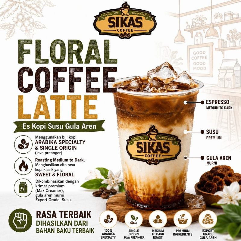 Floral Coffee Latte