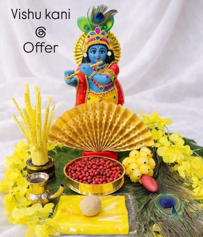 Vishu kani Special Ivory 12 Inch Blue