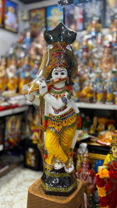 Krishna with Flute – 3.5 feet White