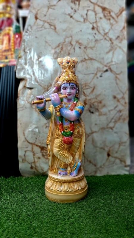 18 Inch Marble Krishna - Ivory