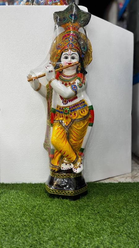 Krishna with Flute – 3.5 feet White