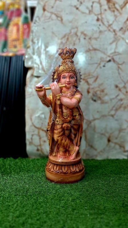 18 Inch Marble Krishna - Brown