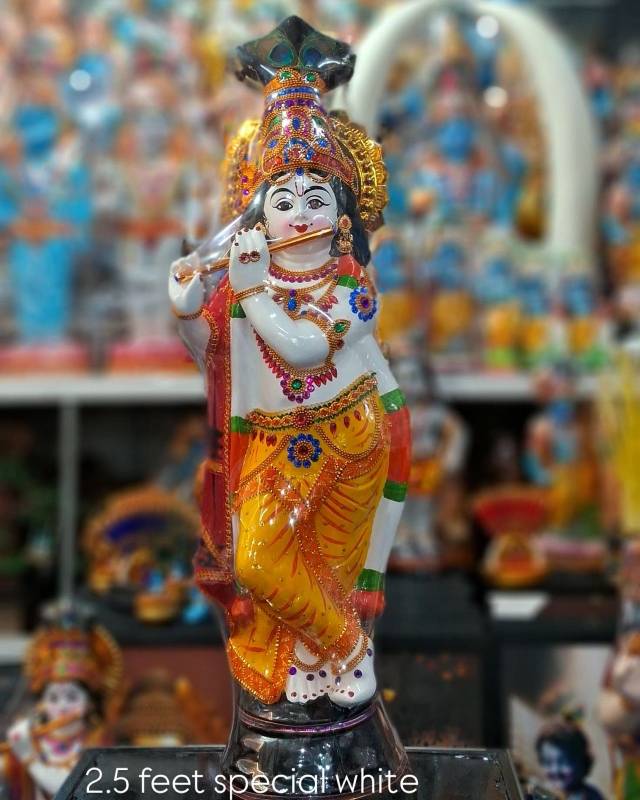 Krishna with Flute – 2.5 feet White