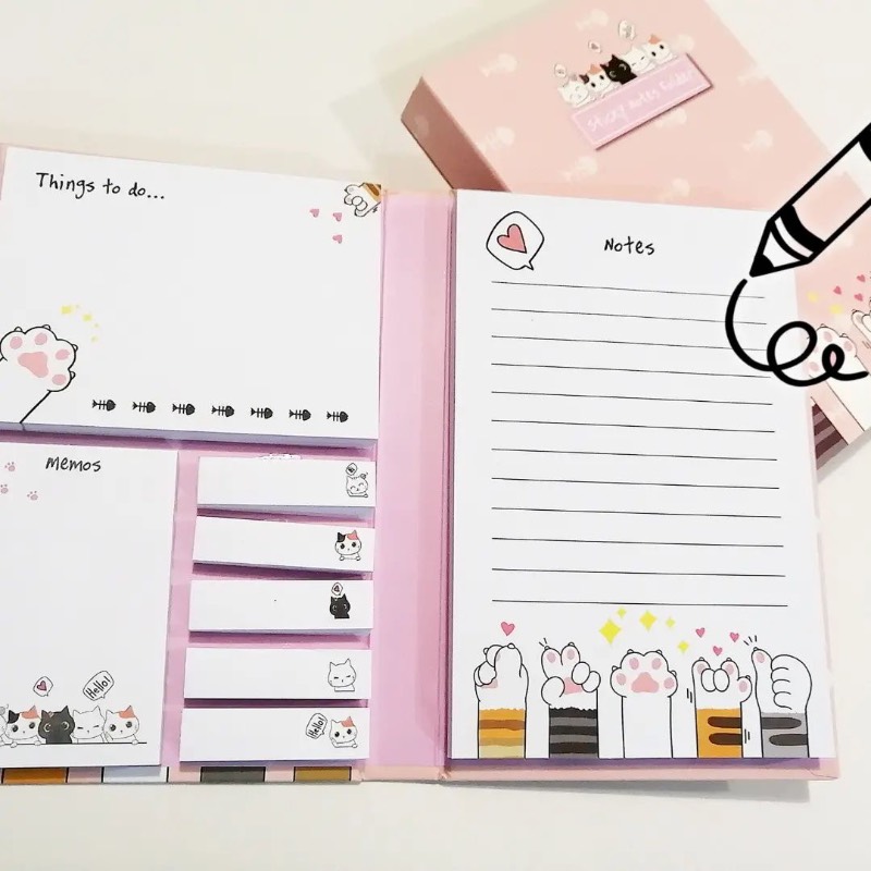 Post it gatitos tipo libreta