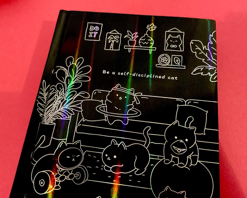 Agenda gato hojas negras