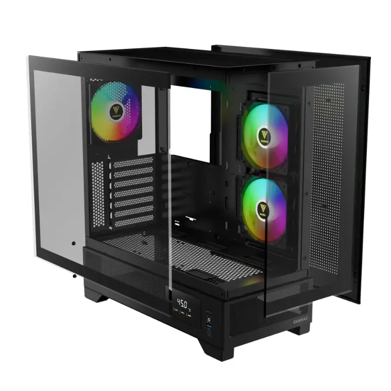GAMDIAS ATLAS M1 ARGB + 3 FAN ARGB With Digital Display ATX PC CASE