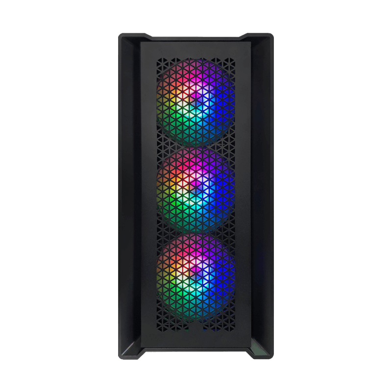 CUBE GAMING ALTA V.2 BLACK - With Type-C- mATX - LEFT SIDE GLASS DOOR - PSU COVER - Free 3 pcs RAINBOW FAN