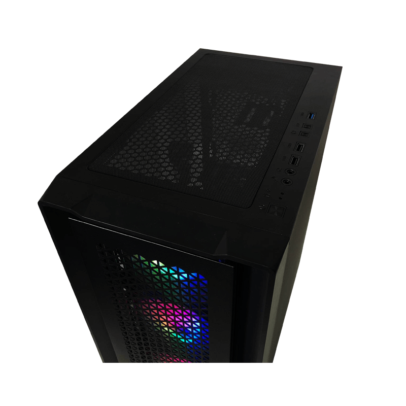 CUBE GAMING ALTA V.2 BLACK - With Type-C- mATX - LEFT SIDE GLASS DOOR - PSU COVER - Free 3 pcs RAINBOW FAN
