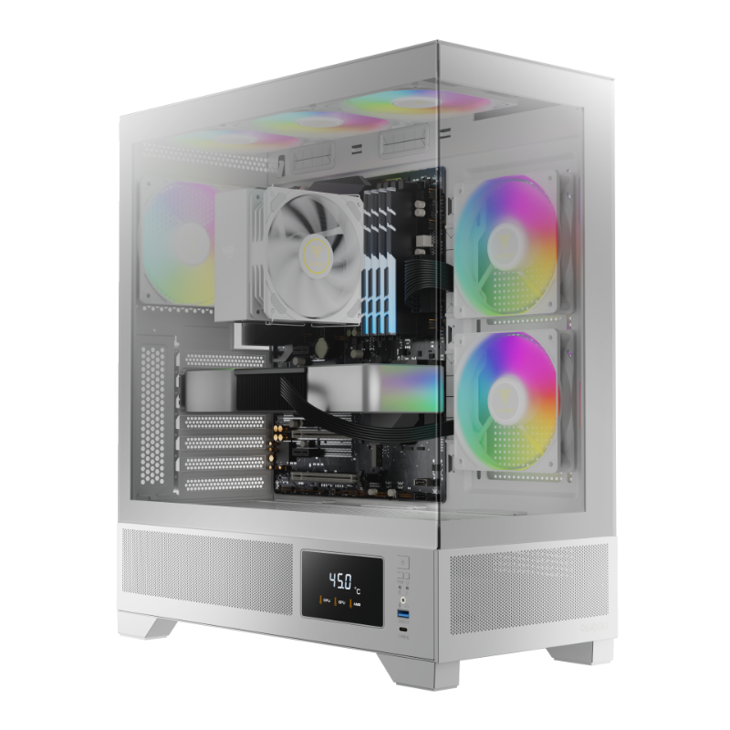 GAMDIAS ATLAS M1 ARGB + 3 FAN ARGB With Digital Display ATX PC CASE