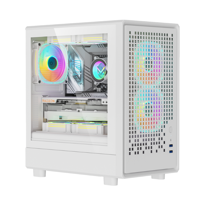FPMAX AIR MESH G2 (BLACK) mATX GAMING CASE FREE 3 RGB Fan