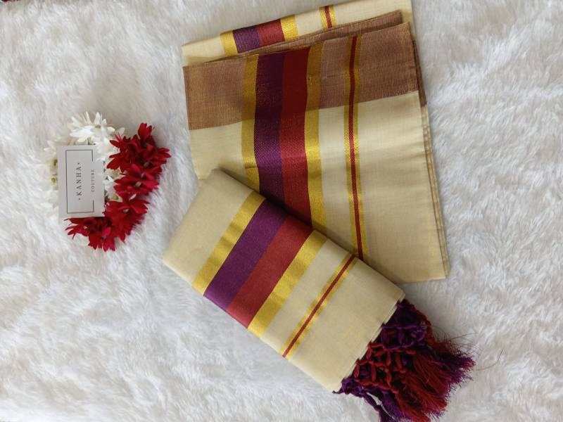 Set mund- Voilet-Red-Kasavu