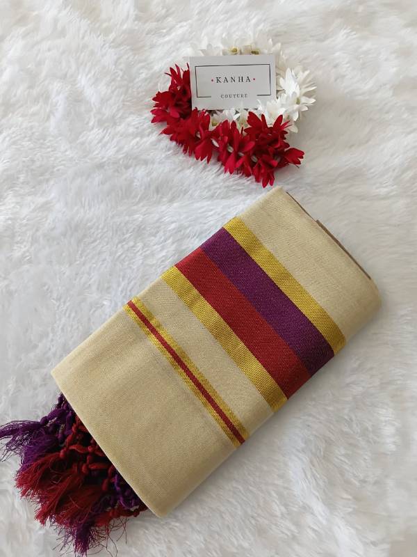 Set mund- Voilet-Red-Kasavu