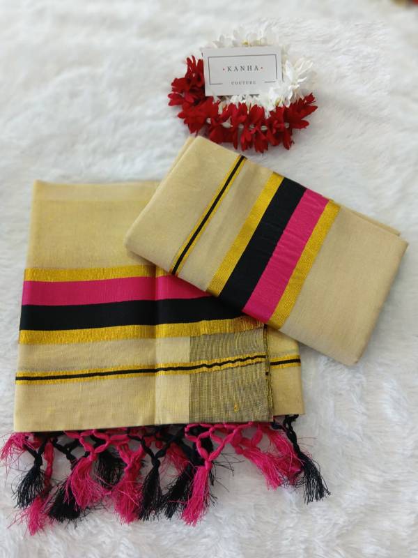 Set mund- Pink-Black-Kasavu