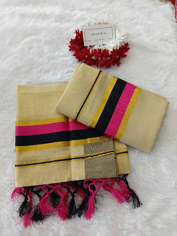 Set mund- Pink-Black-Kasavu