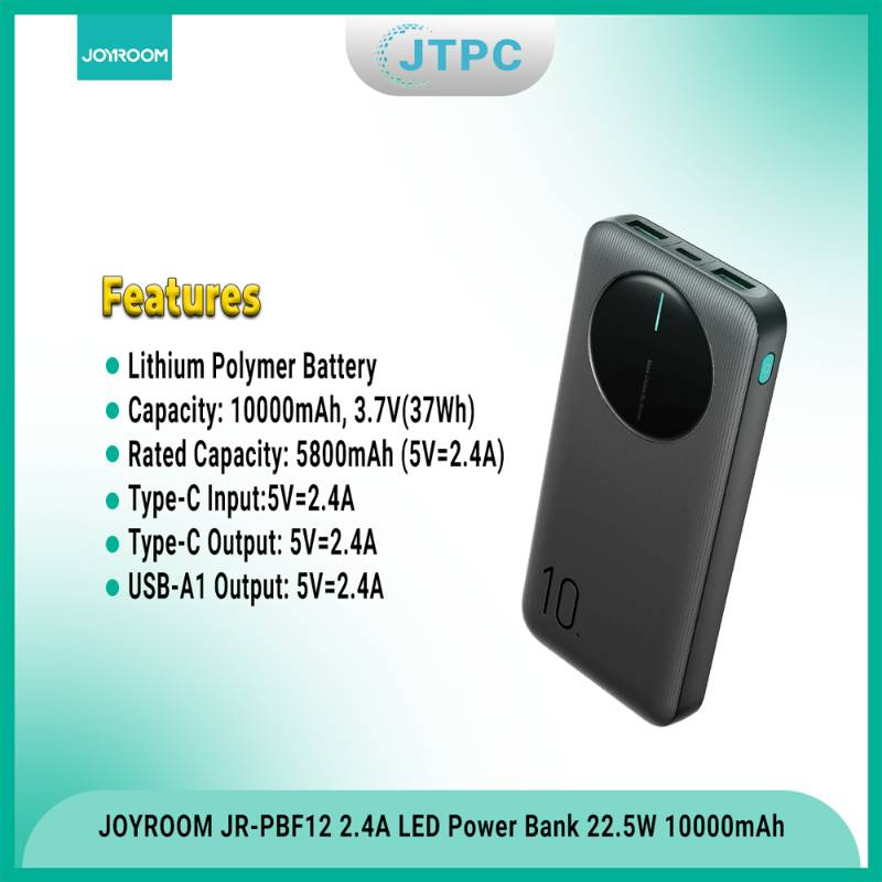Joyroom JR-PBF12 10000mAh 2.4A LED Power Bank