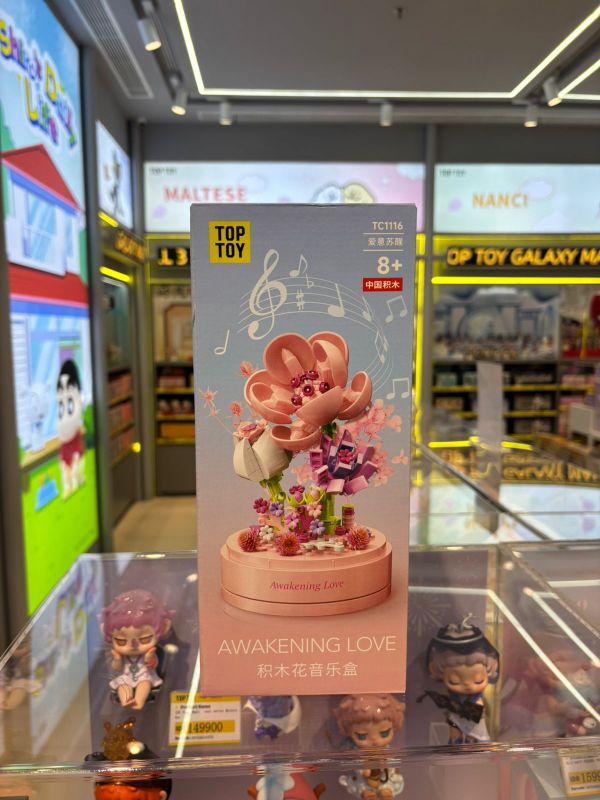 TOP TOY- Plant Series - Building Blocks Flower Music box - Love Awakens - Powder