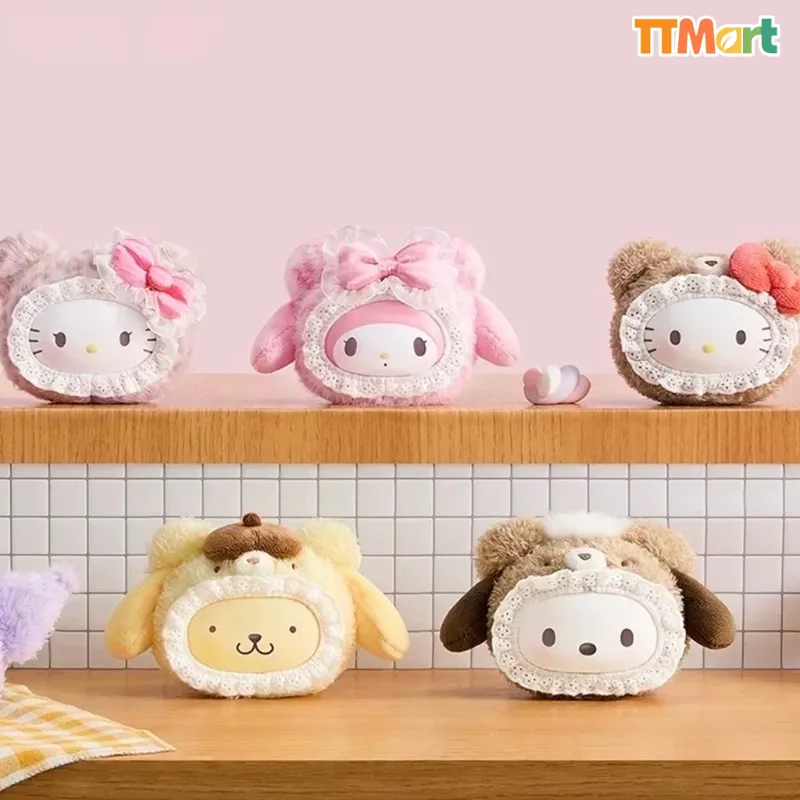 Hello Kitty And Friends Fluffy Teddy Bear Series Vinyl Plush Pendant Blind Box
