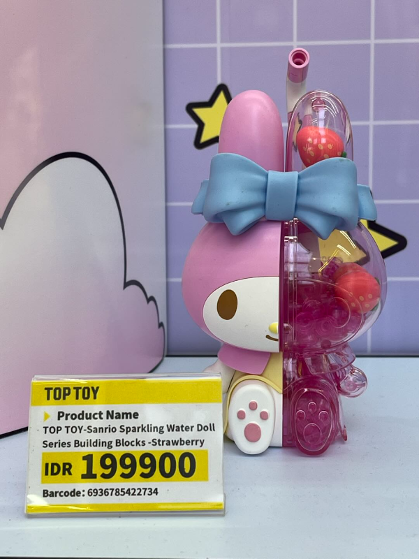 TOP TOY-Sanrio Sparkling Water Doll Series Building Blocks -Strawberry Sparkling,,each