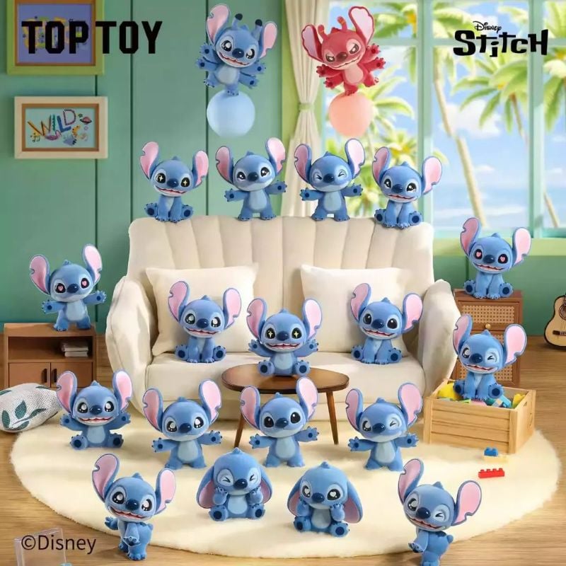 Disney-Stitch Mini Fluffy Series Figures Surprise Bag,,each