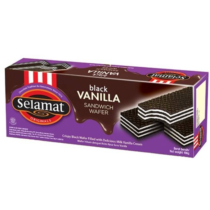 SELAMAT SANDWICH WAFER BLACK VANILLA 198G