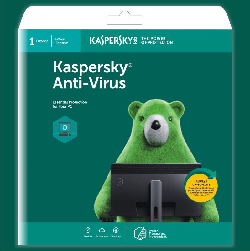 Kaspersky Antivirus
1 USER 1 YEAR