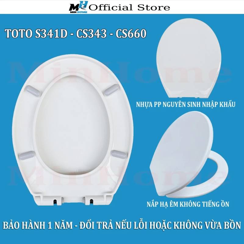 Nắp bồn cầu rơi êm cho TOTO S341D, CS343, CS660