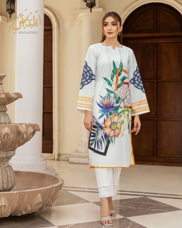 2 piece swiss lawn digital printed in | AM1006