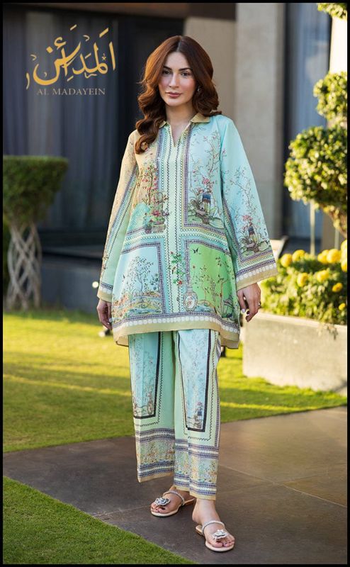 2 piece swiss lawn digital printed in | AM1012