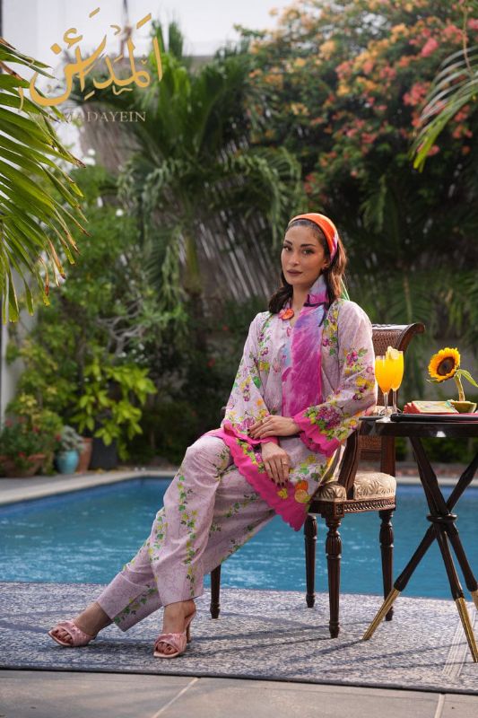 2 piece swiss lawn digital printed in | AM1003