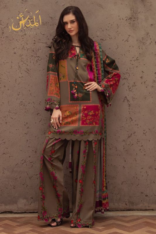 2 piece swiss lawn digital printed in | AM1001