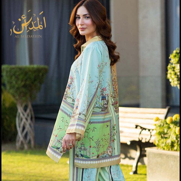 2 piece swiss lawn digital printed in | AM1012