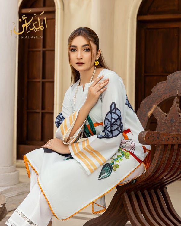 2 piece swiss lawn digital printed in | AM1006