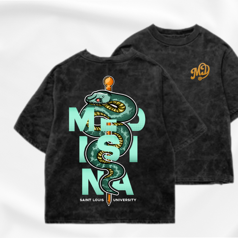 Rod of Asclepius T-shirt [ACID WASHED]