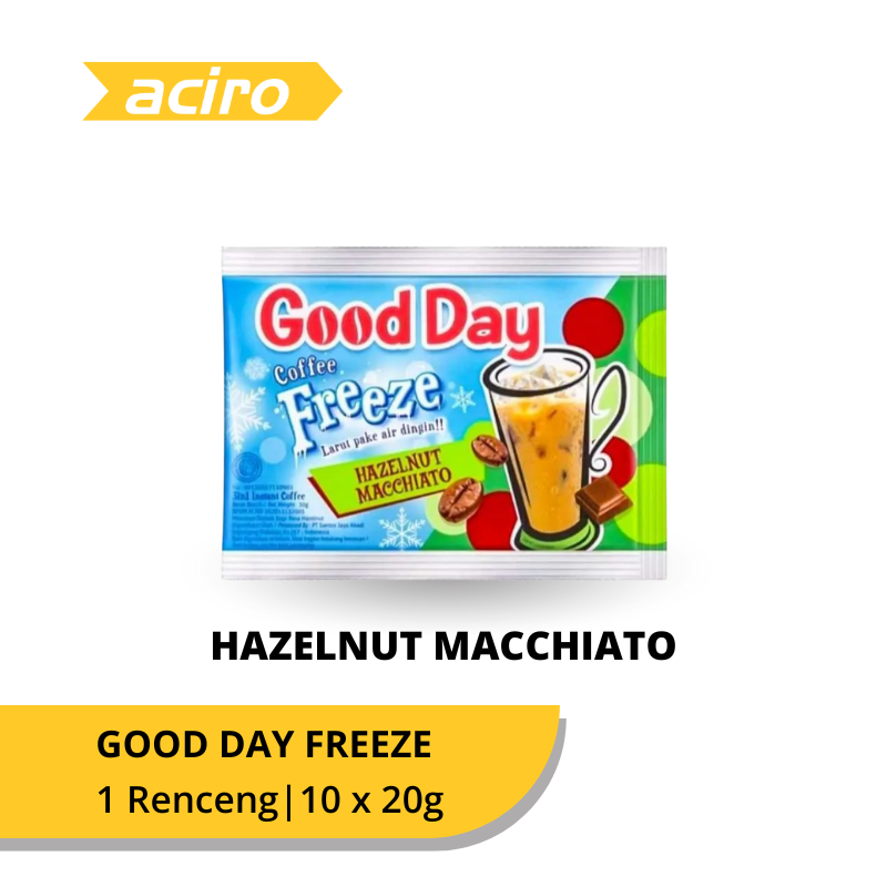 Good Day Freeze Kopi Instan Hazelnut Macchiato Renceng 10 x 20 gr