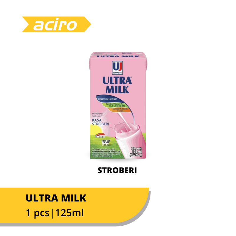 Ultra Milk Susu UHT Stroberi 125ml
