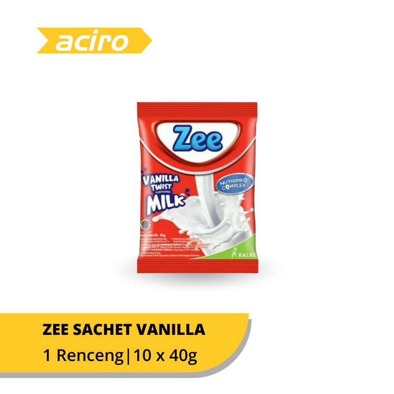 Zee Susu Bubuk Vanilla Twist Renceng 10 x 40g