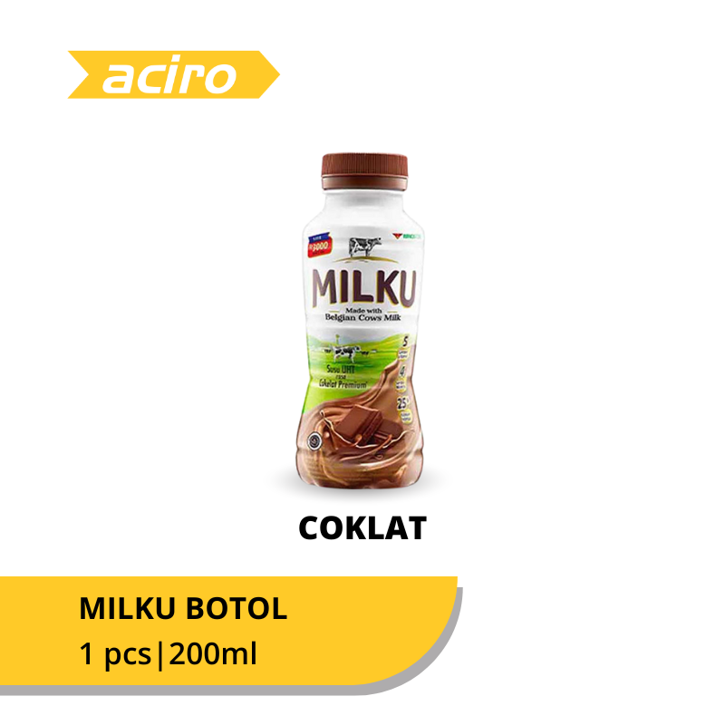 Milku Susu UHT Coklat Botol 200ml