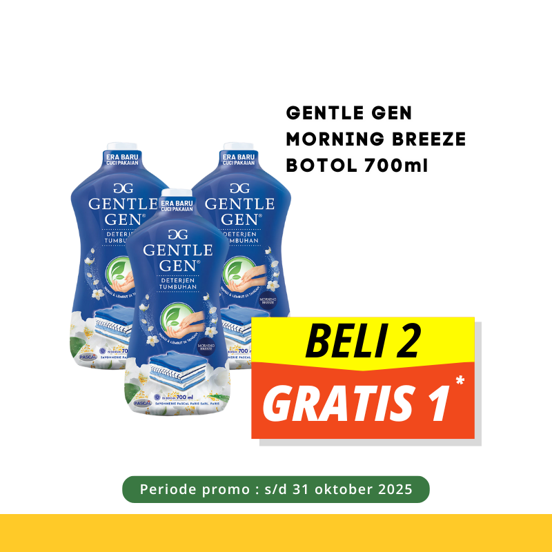 [BELI 2 GRATIS 1] Gentlegen Detergen Cair Morning Breeze Botol 750ml