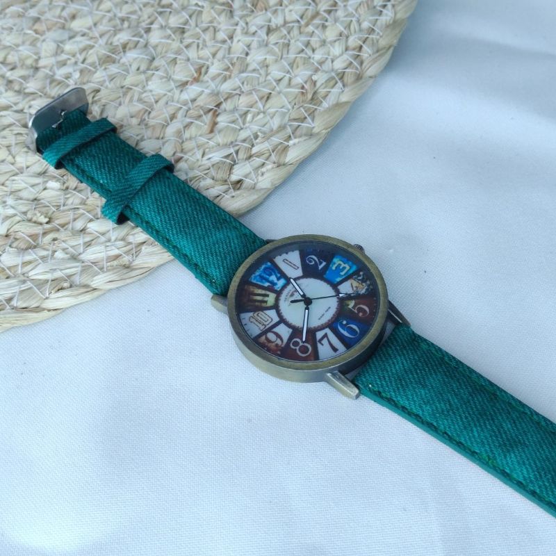 Reloj Verde y Bronce
