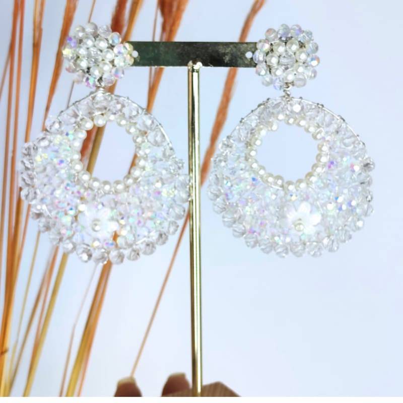 Aretes en pedrería Cristal