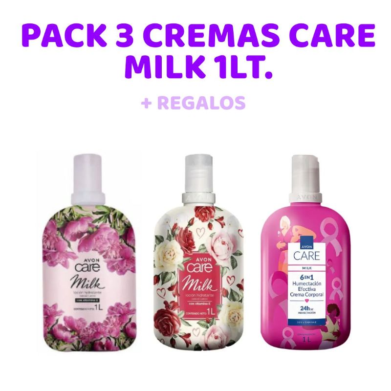 Pack: 3 Crema Care Milk 1lt.